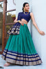 Stunning Teal Green Zari Weaving Chanderi Event Wear Lehenga Choli