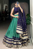 Lovely Teal Green Zari Weaving Chanderi Festival Wear Lehenga Choli