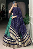 Lovely Teal Green Zari Weaving Chanderi Festival Wear Lehenga Choli