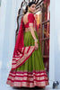 Gorgeous Green Zari Weaving Chanderi Festival Wear Lehenga Choli