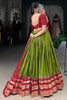 Beautiful Green Zari Weaving Chanderi Event Wear Lehenga Choli