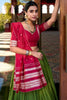 Gorgeous Green Zari Weaving Chanderi Festival Wear Lehenga Choli