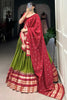 Beautiful Green Zari Weaving Chanderi Event Wear Lehenga Choli