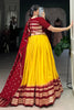 Stunning Mustard-Yellow Zari Weaving Chanderi Haldi Wear Lehenga Choli
