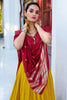 Glorious Mustard-Yellow Zari Weaving Chanderi Haldi Wear Lehenga Choli