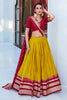 Glorious Mustard-Yellow Zari Weaving Chanderi Haldi Wear Lehenga Choli