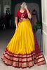 Stunning Mustard-Yellow Zari Weaving Chanderi Haldi Wear Lehenga Choli