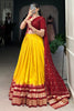 Stunning Mustard-Yellow Zari Weaving Chanderi Haldi Wear Lehenga Choli