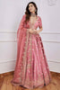 Stunning Pink Sequins Art Silk Wedding Wear Lehenga Choli With Dupatta