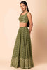 Beautiful Green Zari Embroidery Georgette Mehendi Wear Lehenga Choli