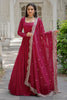 Bewitching Rani Pink Georgette Festival Wear Gown With Dupatta