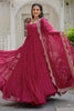 Bewitching Rani Pink Georgette Festival Wear Gown With Dupatta