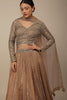 Impressive Beige Sequins Georgette Reception Wear Lehenga Choli