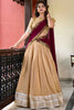 Surprising Cream Zari Weaving Silk Function Wear Lehenga Choli