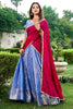 Amazing Royal Blue Zari Weaving Silk Function Wear Lehenga Choli