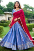 Amazing Royal Blue Zari Weaving Silk Function Wear Lehenga Choli