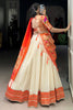 Sweet White Zari Weaving Paithani Silk Lehenga Choli With Dupatta