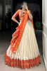 Sweet White Zari Weaving Paithani Silk Lehenga Choli With Dupatta