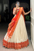 Sweet White Zari Weaving Paithani Silk Lehenga Choli With Dupatta