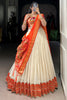 Sweet White Zari Weaving Paithani Silk Lehenga Choli With Dupatta