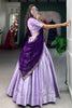 Lovely Lavender Weaving Jacquard Silk Event Wear Lehenga Choli