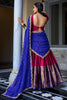 Precious Magenta Color Zari Weaving Narayan Pattu Half Saree Lehenga