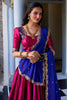 Precious Magenta Color Zari Weaving Narayan Pattu Half Saree Lehenga