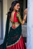 Beautiful Red Color Zari Weaving Narayan Pattu Half Saree Lehenga