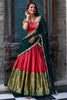 Beautiful Red Color Zari Weaving Narayan Pattu Half Saree Lehenga