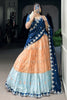 Marvelous Orange Zari Weaving Silk Event Wear Half Saree Lehenga