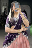 Fabulous Peach Zari Weaving Silk Festive Wear Half Saree Lehenga