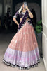 Fabulous Peach Zari Weaving Silk Festive Wear Half Saree Lehenga