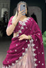 Astonishing Pink Zari Weaving Silk Traditional Half Saree Lehenga