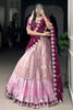 Astonishing Pink Zari Weaving Silk Traditional Half Saree Lehenga