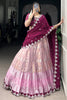 Astonishing Pink Zari Weaving Silk Traditional Half Saree Lehenga