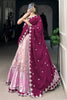 Astonishing Pink Zari Weaving Silk Traditional Half Saree Lehenga