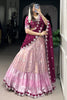 Astonishing Pink Zari Weaving Silk Traditional Half Saree Lehenga