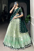 Stunning Pista Green Zari Weaving Silk Lehenga Choli With Dupatta