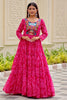 Bewitching Pink Gamthi Work Georgette Navratri Wear Gown