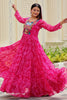 Bewitching Pink Gamthi Work Georgette Navratri Wear Gown