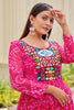 Bewitching Pink Gamthi Work Georgette Navratri Wear Gown