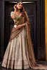 Outstanding Cream Zari Weaving Silk Event Wear Half Saree Lehenga