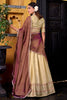 Elegant Yellow Zari Weaving Silk Festival Wear Half Saree Lehenga