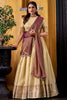 Elegant Yellow Zari Weaving Silk Festival Wear Half Saree Lehenga