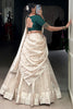 Wonderful Cream Border Work Silk Onam Special Half Saree Lehenga