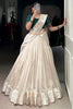 Wonderful Cream Border Work Silk Onam Special Half Saree Lehenga