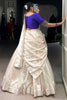 Captivating Cream Border Work Silk Traditional Half Saree Lehenga