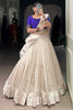 Captivating Cream Border Work Silk Traditional Half Saree Lehenga