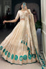 Attractive Off-White Weaving Work Silk Wedding Wear Lehenga Choli
