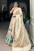 Attractive Off-White Weaving Work Silk Wedding Wear Lehenga Choli